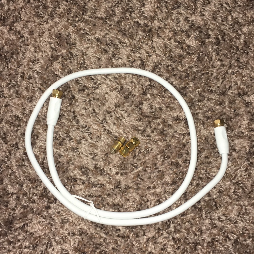 Monster White Coax Cable And Connector Bundle